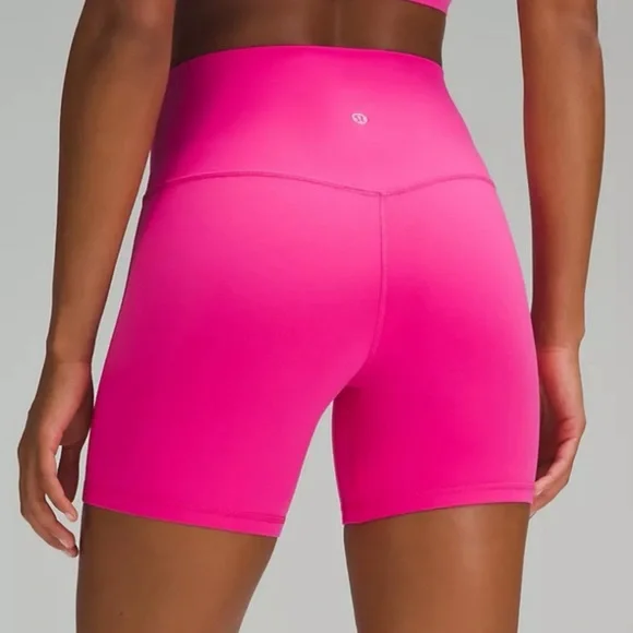 Lululemon Align Short High Rise Bike Shorts Sonic Pink 12 Nwt - Picture 3 of 9